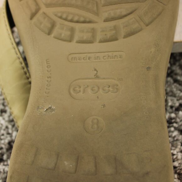 Crocs Thong Sandals Womens 8 Tan Beige Comfort - Picture 10 of 10